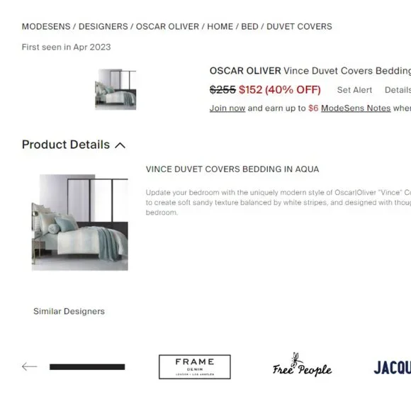 Oscar Oliver New York City Vince FULL / QUEEN Duvet Cover ONLY Aqua - Picture 2 of 12